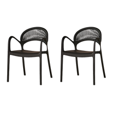 Silla Daytona, Negro, Con Espaldar, Reposa Brazos y Diseño Minimalista X2