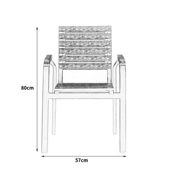 Sillas Comedor Exterior Rapel, Amarillo y Negro, con Cómodo Espaldar x2