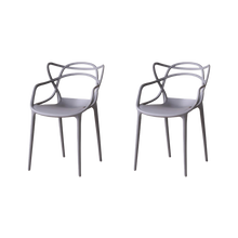 Silla Palermo, Color Gris, con Espaldar y Diseño Moderno X2