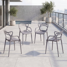 Silla Palermo, Color Gris, con Espaldar y Diseño Moderno X4
