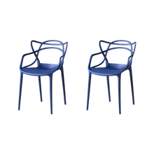 Silla Palermo, Color Azul, con Espaldar y Diseño Moderno X2