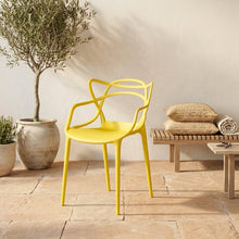 Silla Palermo, Color Amarillo, con Espaldar y Diseño Moderno X2