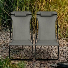 Silla Plegable Reclinable Zambia, Gris Oscuro, con Tres Posiciones
