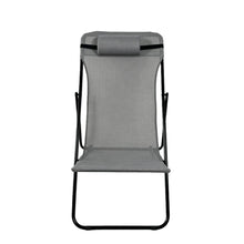 Set de 2 Sillas Plegable Reclinable Zambia, Gris Oscuro, con Tres Posiciones