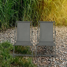 Set de 2 Sillas Plegable Reclinable Kenya, Gris Oscuro, con Tres Posiciones