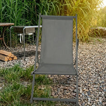Set de 2 Sillas Plegable Reclinable Kenya, Gris Oscuro, con Tres Posiciones