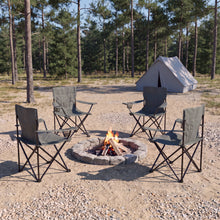 Set de 4 Sillas Plegable Camping Tanzania, Gris Oscuro, Incluye Bolsa de Transporte