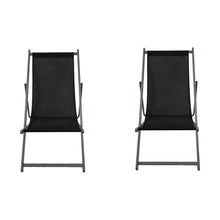 Set de 2 Sillas Plegable Reclinable Kenya, Negro, con Tres Posiciones