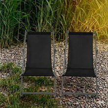Set de 4 Sillas Plegable Reclinable Kenya, Negro, con Tres Posiciones