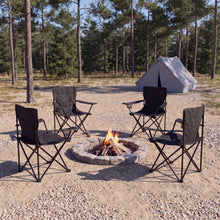 Set de 4 Sillas Plegable Camping Tanzania, Negro, Incluye Bolsa de Transporte
