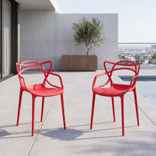 Silla Palermo, Color Rojo, con Espaldar y Diseño Moderno X2