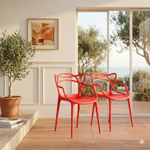 Silla Palermo, Color Rojo, Con espaldar y diseño Moderno