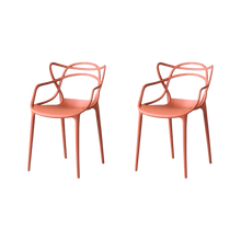 Silla Palermo, Color Terracota, con Espaldar y Diseño Moderno X2