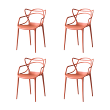 Silla Palermo, Color Terracota, con Espaldar y Diseño Moderno X4
