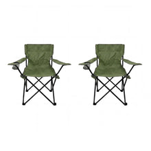 Set de 2 Sillas Plegable Camping Tanzania, Verde, con Portavasos