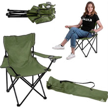Set de 2 Sillas Plegable Camping Tanzania, Verde, con Portavasos