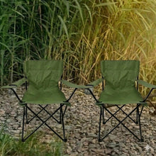 Set de 4 Sillas Plegable Camping Tanzania, Verde, con Portavasos
