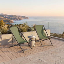 Silla Plegable Reclinable Kenya, Verde, con Tres Posiciones X2