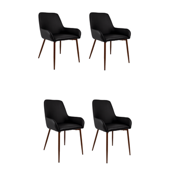 Sillas Clásicas Concept x4, Wengue y Café, con Cómodo Espaldar