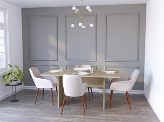 Comedor Kowa Beige, Incluye Cuatro Sillas Café Claro