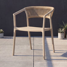 Silla Bali, Taupe, Con espaldar en cuerdas y diseño Moderno