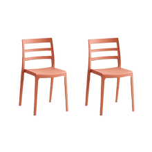 Silla New York, Terracota, Con espaldar en líneas y diseño minimalista X2