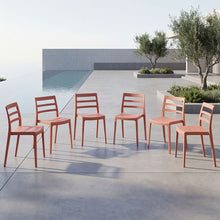 Silla New York, Terracota, Con espaldar en líneas y diseño minimalista X6