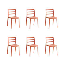 Silla New York, Terracota, Con espaldar en líneas y diseño minimalista X6