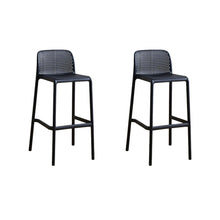 Set de 2 Sillas para Bar Túnez, Color Negro, con Espaldar Redondeado y Transpirable