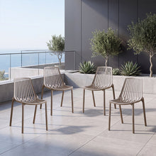 Set de 4 Sillas Tanger, Taupe, con Espaldar y Diseño Moderno
