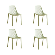 Set de 4 Sillas Tanger, Verde Olivo, con Espaldar y Diseño Moderno