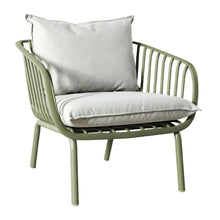 Sala de Exterior Sorrento, Verde Olivo, Con Cojines Beige, 4 Piezas