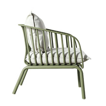 Sala de Exterior Sorrento, Verde Olivo, Con Cojines Beige, 4 Piezas