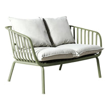 Sala de Exterior Sorrento, Verde Olivo, Con Cojines Beige, 4 Piezas