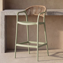Set de 2 Sillas para Bar Balí, Verde, Doble Propósito con Reposa Pies