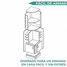 Bar Esquinero Celeste, Macadamia, con Dos Puertas y Espacio Porta Copas