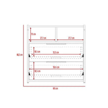 Mesa de Noche Said, Blanco y Café Claro, Dos Cajones X2