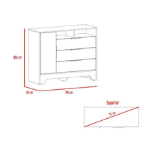 Organizador Said, Blanco y Café Claro, con Tres Cajones y Una Puerta