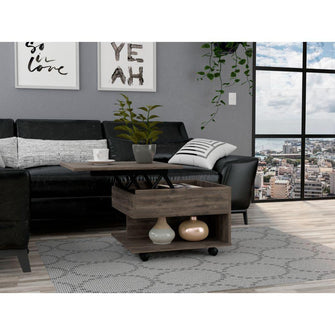 Mesa de Centro Salento, Nogal, con Espacio Extensible y Rodachinas de Eno ZF