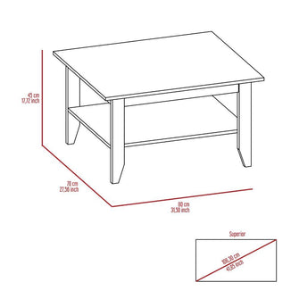 Mesa de Centro Sarume, Wengue, con Entrepaño Inferior  ZF