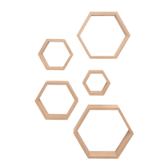 Set de Repisas Hexagonales Grace, Beige, X10 Unidades