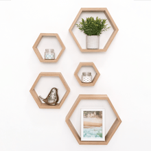 Set de Repisas Hexagonales Grace, Beige, X 5 Unidades