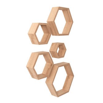 Set de Repisas Hexagonales Grace, Beige, X10 Unidades