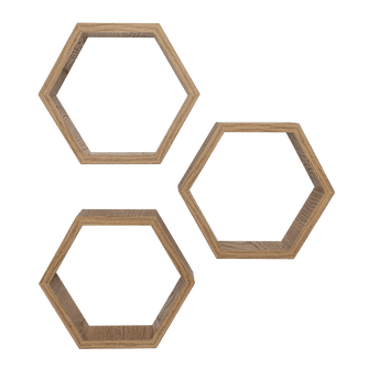 Set de Repisas Hexagonal Hades, Beige, X6 Unidades