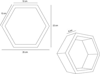 Set de Repisas Hexagonal Hades, Beige, X 3 Unidades