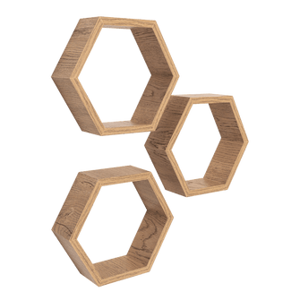 Set de Repisas Hexagonal Hades, Beige, X6 Unidades
