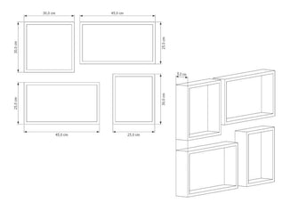 Set de Repisas Rectangulares Utah, Beige, X 4 Unidades