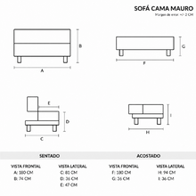 Sofá Cama Mauro Tela, Color Café