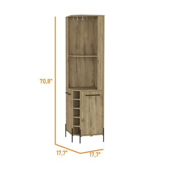 Mueble Multiusos Sharon, Macadamia, con Dos Puertas y Amplio Espacio Para Botellas