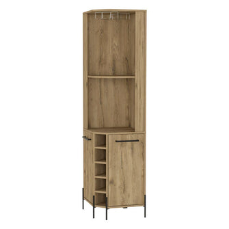 Mueble Multiusos Sharon, Macadamia, con Dos Puertas y Amplio Espacio Para Botellas